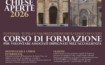 CUSTODIA, TUTELA E VALORIZZAZIONE DEGLI EDIFICI DI CULTOCORSO DI FORMAZIONE PER VOLONTARI ASSOCIATI IMPEGNATI NELL’ACCOGLIENZA